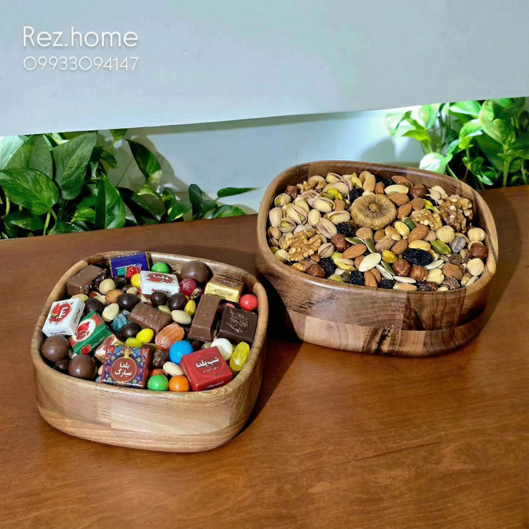 کاسه پذیرایی چوب گردو