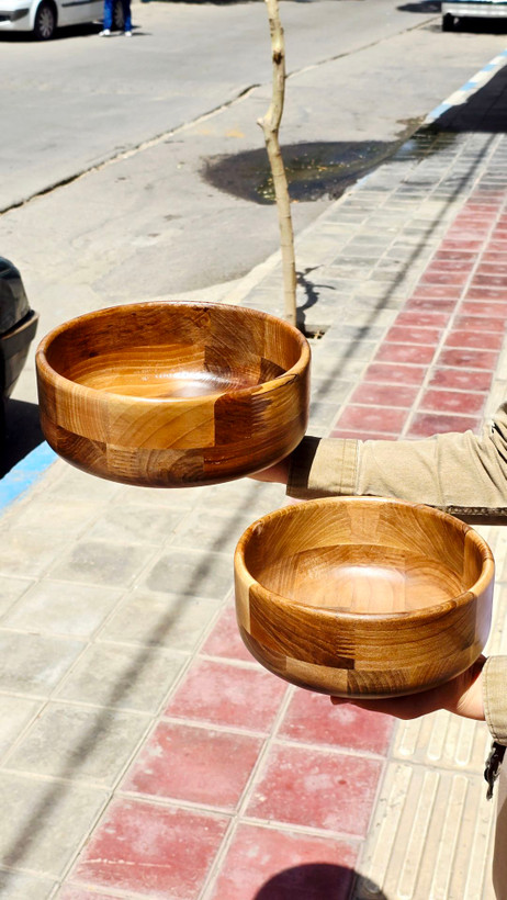 کاسه گرد چوب گردو