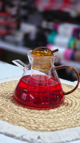 قوری پیرکس درب رنگی